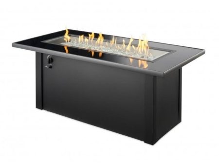 The Outdoor GreatRoom Company Monte Carlo 59-Inch Linear Gas Fire Pit Table (MCR-1242-BLK-K) Online