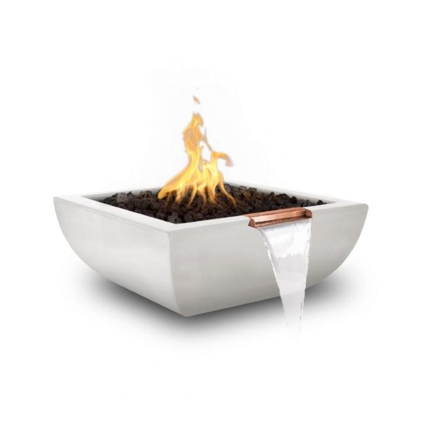 Top Fires Avalon 30-Inch Square Concrete Gas Fire and Water Bowl - Match Lit Supply