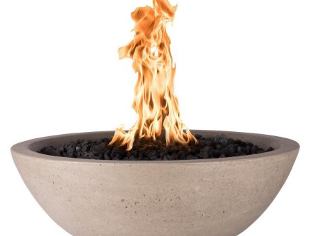 Top Fires Sedona 33-Inch Round Concrete Gas Fire Bowl - Match Lit (OPT-33RFO) Hot on Sale