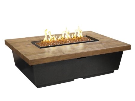 American Fyre Designs Contempo 52-Inch  Reclaimed Wood  Rectangular LP Fire Pit Table For Cheap