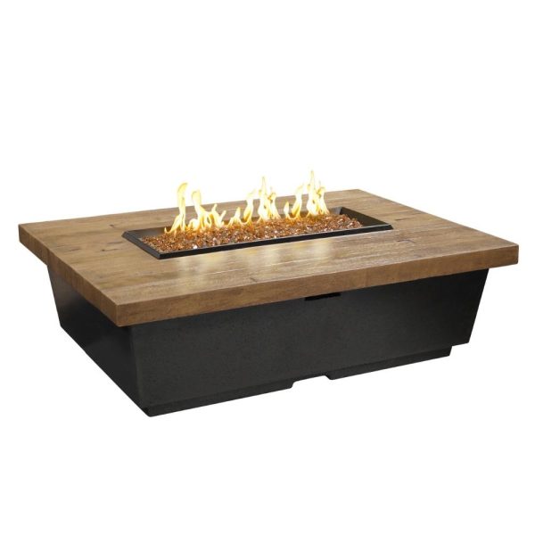 American Fyre Designs Contempo 52-Inch  Reclaimed Wood  Rectangular LP Fire Pit Table For Cheap