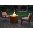 Top Fires Beverly Round Corten Steel Gas Fire Pit - Match Lit Online now