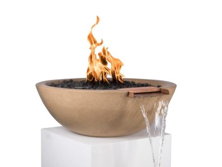 Top Fires Sedona 33-Inch Round Concrete Gas Fire and Water Bowl - Match Lit (OPT-33RFW) Online Sale