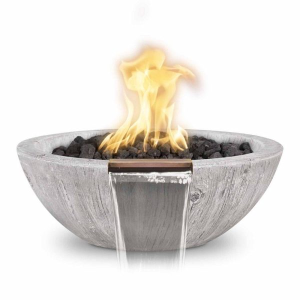 Top Fires Sedona 27-Inch Wood Grain GFRC Gas Fire and Water Bowl - Electronic on Sale