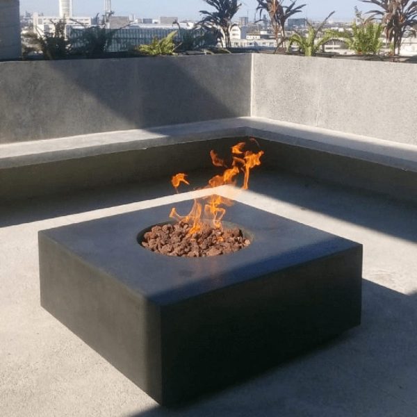 Stonelum Praga 01 39-Inch Square Concrete Gas Fire Pit Table Sale