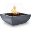 Top Fires Avalon 36-Inch Square Concrete Gas Fire Bowl - Match Lit Hot on Sale