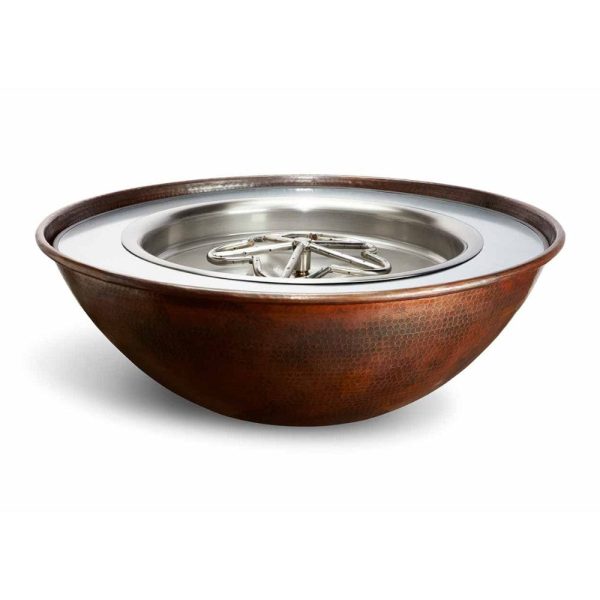 HPC 31-Inch Tempe Round Copper Gas Fire Bowl Hot on Sale