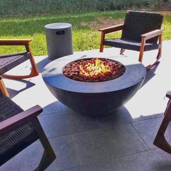 Stonelum Venecia 03 42-Inch Round Concrete Gas Fire Bowl For Cheap