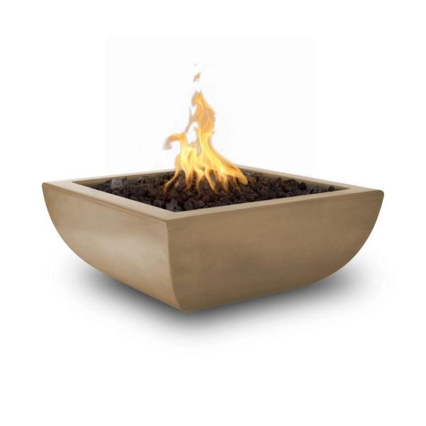 Top Fires Avalon 30-Inch Square Concrete Gas Fire Bowl - Electronic For Discount