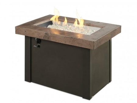 The Outdoor GreatRoom Company Providence Rectangular Gas Fire Pit Table Discount