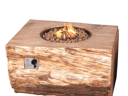 Direct Wicker 44-Inch Rectangular Tree Stump LP Fire Pit Table Online Sale