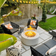 Modern Blaze Oblica Round Concrete Fire Pit Table Supply