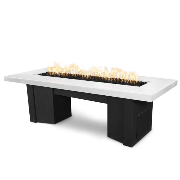 Top Fires Alameda Black and White Steel Gas Fire Pit Table - Electronic Fashion