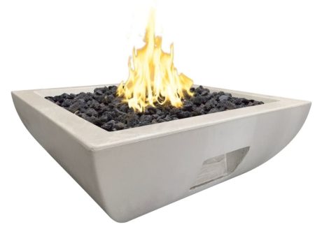 American Fyre Designs Bordeaux Petite 30-Inch Square Concrete Gas Fire Bowl Cheap