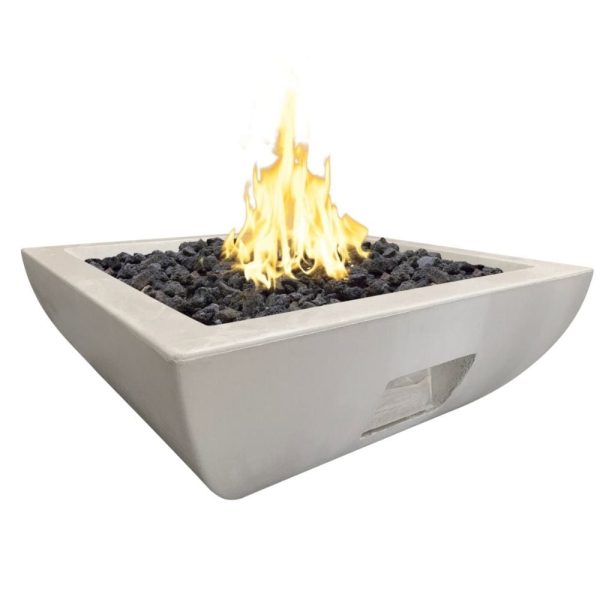 American Fyre Designs Bordeaux Petite 30-Inch Square Concrete Gas Fire Bowl Cheap