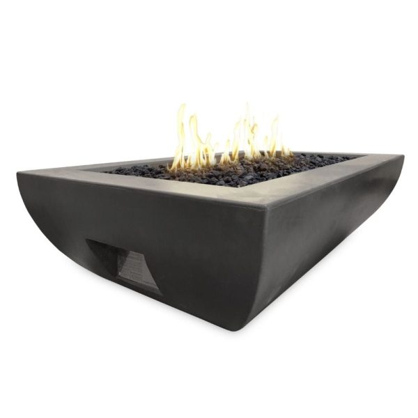 American Fyre Designs Bordeaux 50-Inch Rectangular Concrete Gas Fire Bowl Online Sale