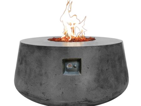 Stonelum Indiana 01 47-Inch Round Concrete Gas Fire Pit Table Fashion