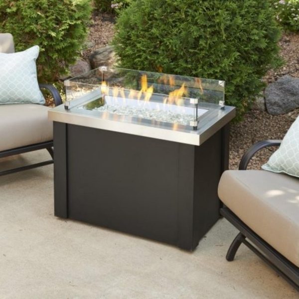 The Outdoor GreatRoom Company Providence Rectangular Gas Fire Pit Table Discount