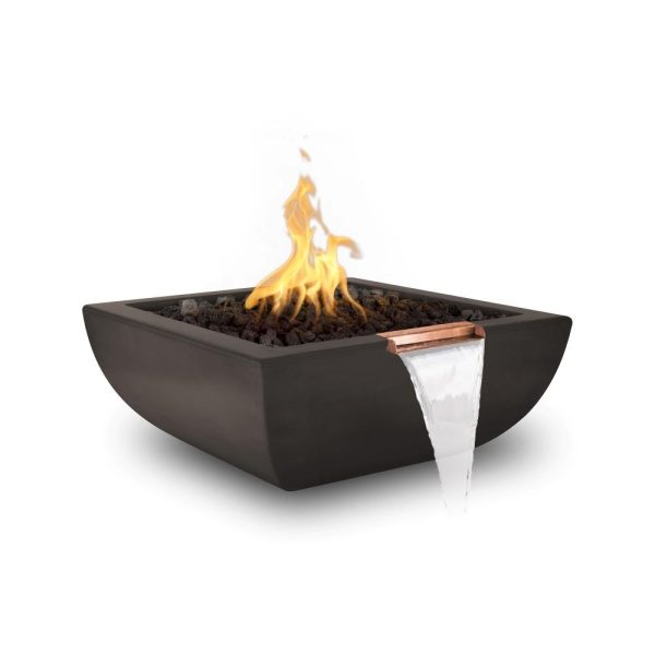 Top Fires Avalon 24-Inch Square Concrete Gas Fire and Water Bowl - Match Lit Cheap