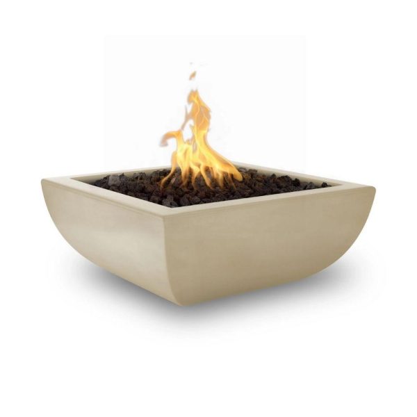 Top Fires Avalon 36-Inch Square Concrete Gas Fire Bowl - Match Lit Hot on Sale