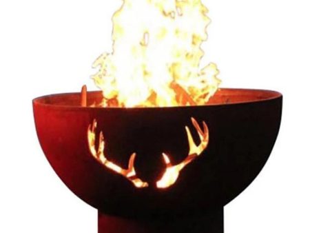 Fire Pit Art Antlers 36-Inch Unique Handcrafted Carbon Steel Fire Pit (ANTLERS) on Sale