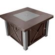 AZ Patio Heaters Two-Tone 38-Inch Square LP Fire Pit Table (GSF-DGHSS) For Discount