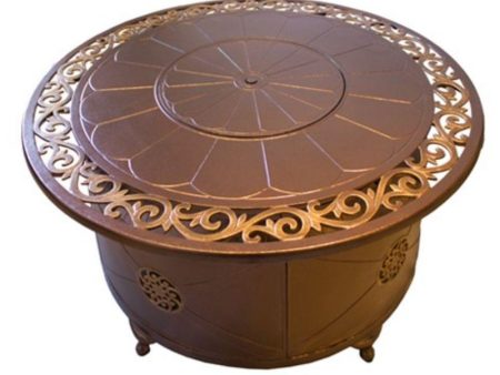 AZ Patio Heaters Elegant Bronze 48-Inch Round LP Fire Pit Table (F-1201-FPT) Online Hot Sale