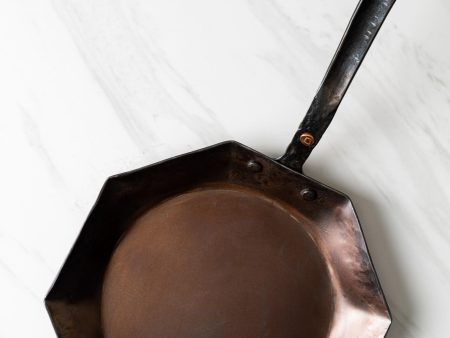 10  Octagon Carbon Steel Skillet - Hand Forged on Sale