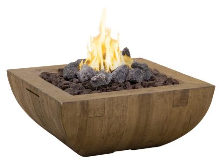 American Fyre Designs Bordeaux 36-Inch  Reclaimed Wood  Square Gas Fire Bowl Fashion