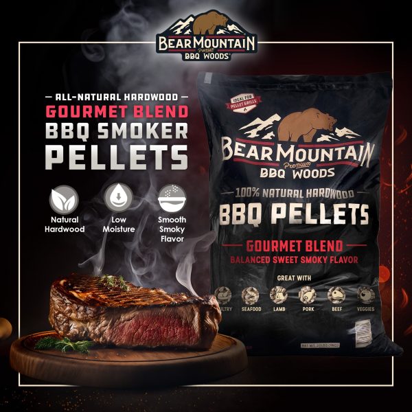 Bear Mountain BBQ All-Natural Hardwood Gourmet Blend Smoker Pellets, 20 Pounds Supply