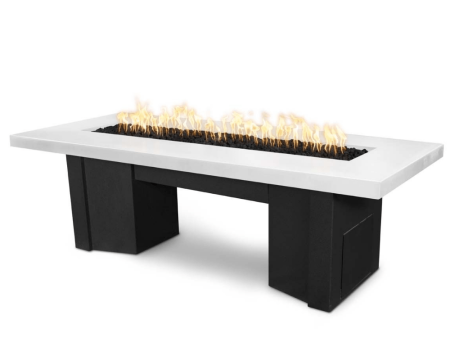 Top Fires Alameda Black and White Steel Gas Fire Pit Table - Match Lit Cheap