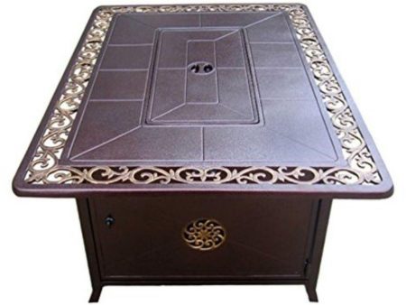 AZ Patio Heaters Scroll Design 50-Inch Rectangular LP Fire Pit Table (FS-1212-T-10) Online Sale