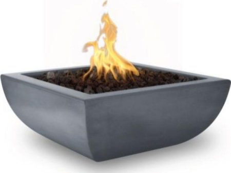 Top Fires Avalon 24-Inch Square Concrete Gas Fire Bowl - Match Lit Online Sale