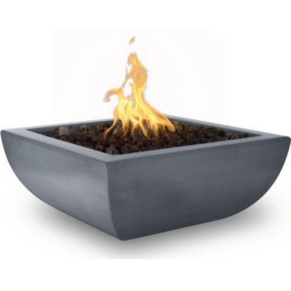 Top Fires Avalon 24-Inch Square Concrete Gas Fire Bowl - Match Lit Online Sale