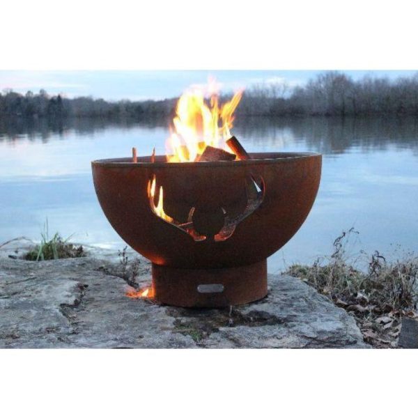 Fire Pit Art Antlers 36-Inch Unique Handcrafted Carbon Steel Fire Pit (ANTLERS) on Sale