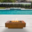 Top Fires Coronado 15-Inch Tall Rectangular Corten Steel Gas Fire Pit - Match Lit Hot on Sale