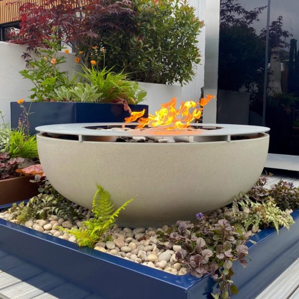 Solus Luna 42-Inch Round Ultra High-Performance Concrete Gas Fire Pit Online now