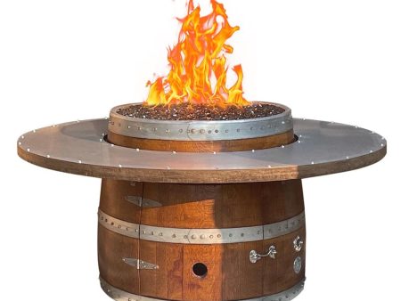 Wine Barrel Dude Coffee Table 46-Inch Wooden Gas Fire Pit Table on Sale