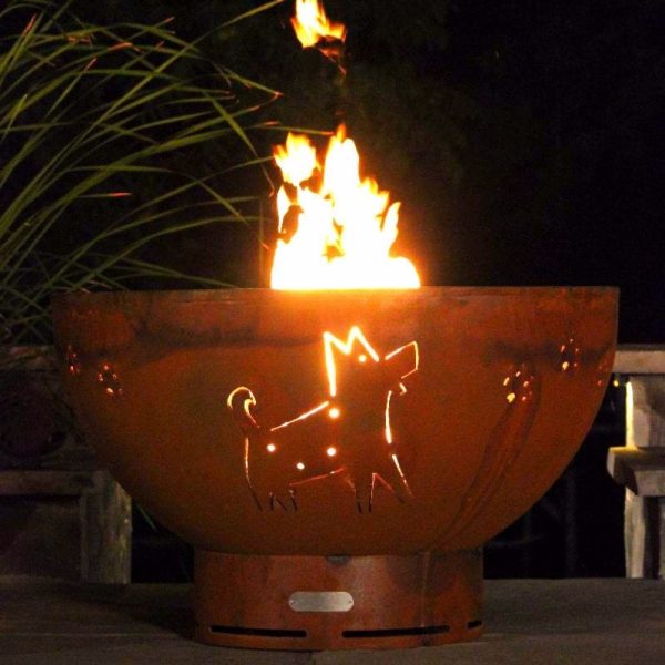 Fire Pit Art Funky Dog 36-Inch Handcrafted Carbon Steel Fire Pit (FDOG) For Cheap