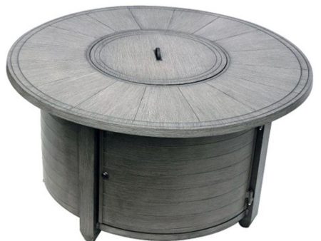 AZ Patio Heaters Brushed Wood 44-Inch Round LP Fire Pit Table (FS-2017-FPT) Online Sale