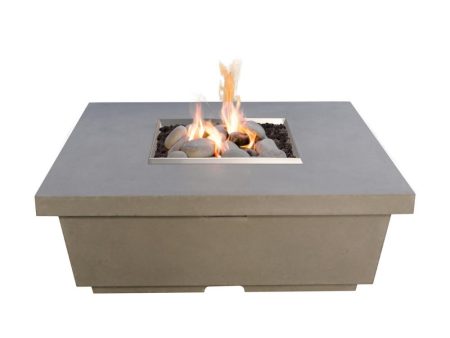 American Fyre Designs Contempo 44-Inch Concrete Square Gas Fire Pit Table Online now