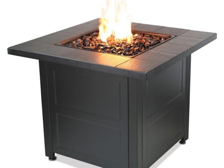 Endless Summer 30-Inch Square LP Fire Pit Table with Tile Tabletop (GAD1499M) Online Sale