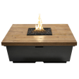 American Fyre Designs Contempo 44-Inch  Reclaimed Wood  Square Gas Fire Pit Table For Sale