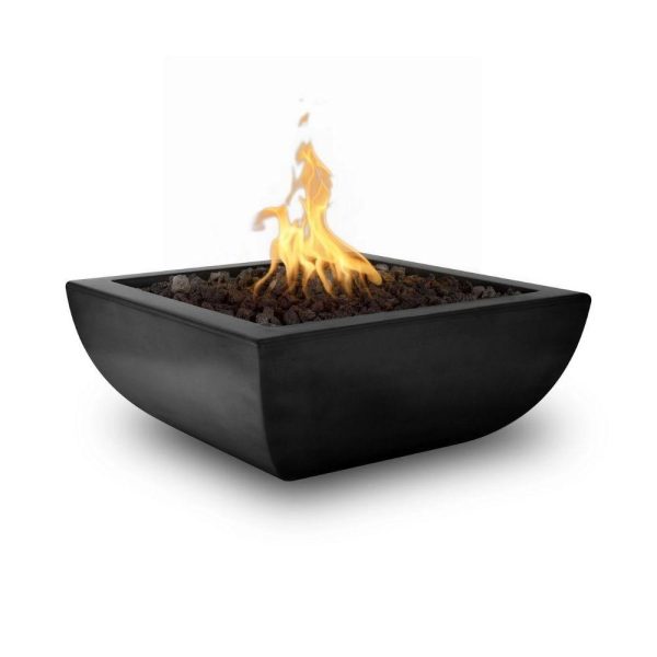 Top Fires Avalon 24-Inch Square Concrete Gas Fire Bowl - Match Lit Online Sale