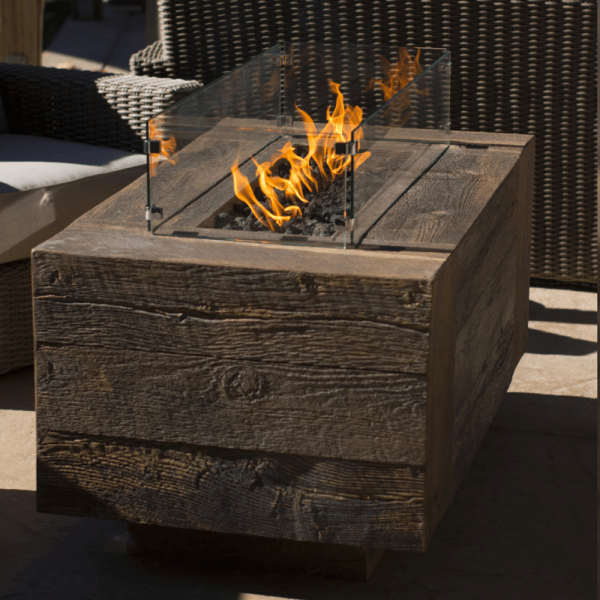 Top Fires Catalina Rectangular GFRC Gas Fire Pit - Flame Sense Sale