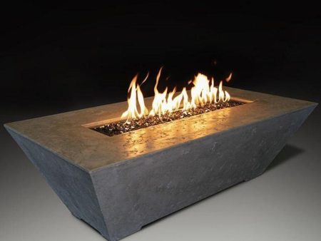 Athena Olympus Rectangular Concrete LP Fire Pit Table with Access Door Online now