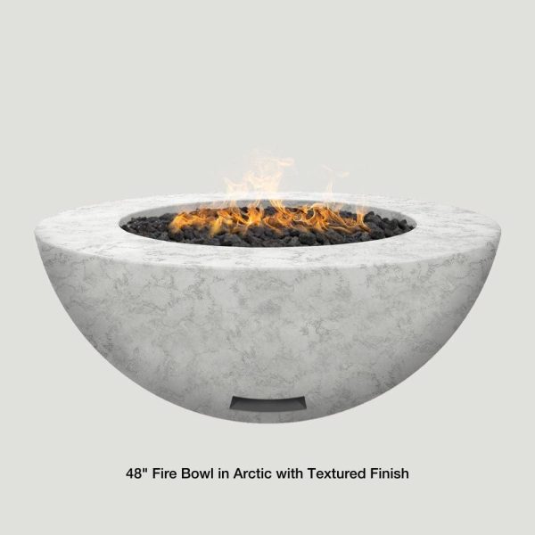 Modern Blaze 48-Inch Round Concrete Gas Fire Bowl with Push Button Ignition on Sale