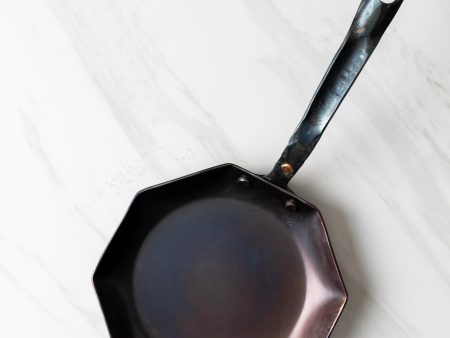 8  Octagon Carbon Steel Skillet - Hand Forged on Sale