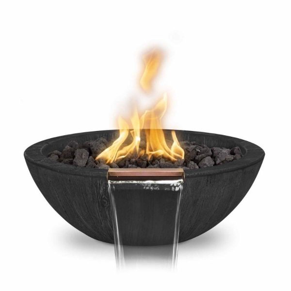 Top Fires Sedona 27-Inch Wood Grain GFRC Gas Fire and Water Bowl - Electronic on Sale