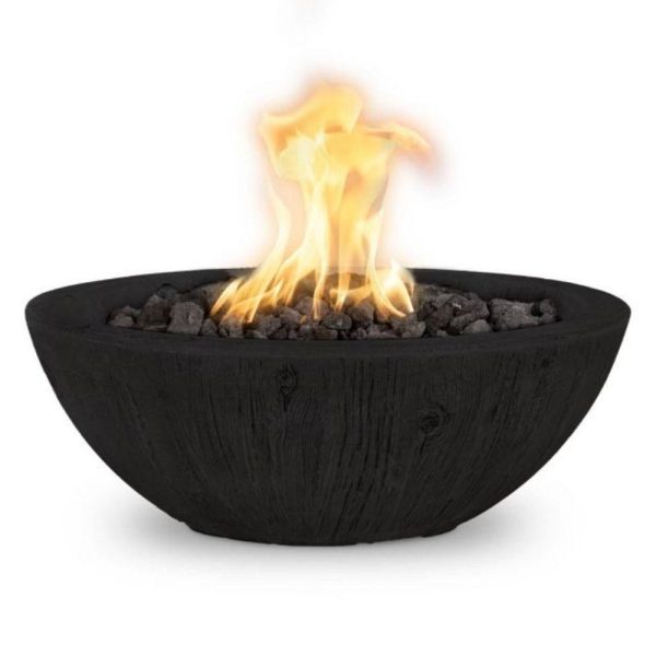 Top Fires Sedona 27-Inch Wood Grain GFRC Gas Fire Bowl - Match Lit Online now